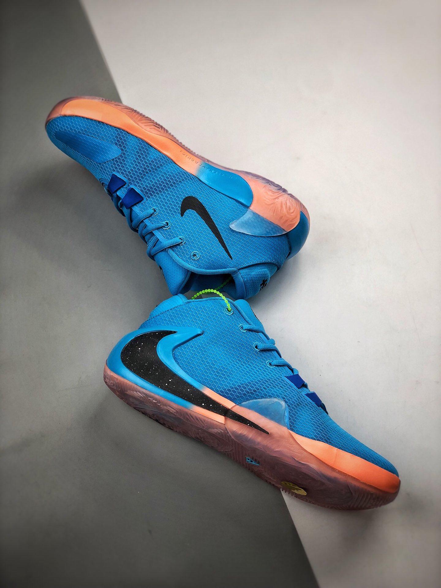 男女鞋nikezoomfreak1一代字母哥签名款蓝橙倒钩货号bq5422001