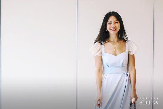 AtelierMissLu / Elisa-云朵蓝肩部拼纱连身裙 商品图5