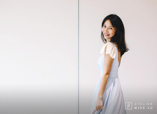 AtelierMissLu / Elisa-云朵蓝肩部拼纱连身裙 商品图7