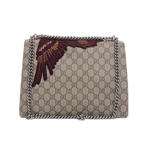 a  gucci 古驰 dionysus 拼色老花刺绣链条包