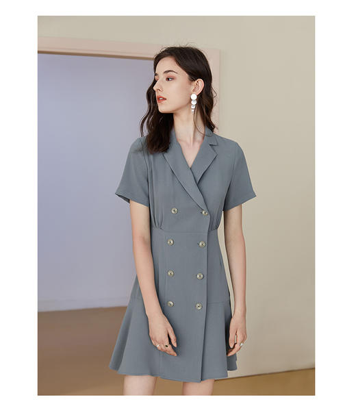 LJ15（亲子装课）赫本风西装领连衣裙，收腰显瘦职业，有真人秀 商品图0