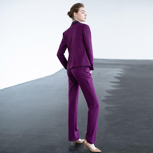 2020秋季新款紫色长袖西装长裤套装PX60010+PK50010 商品图4