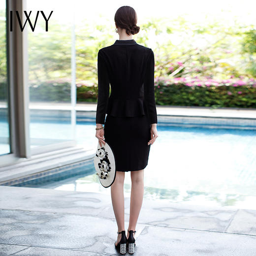 IWY/经典百搭黑色职业装时尚西装套裙商务休闲工作服C0071 商品图4