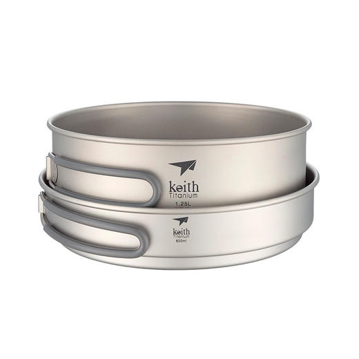 铠斯 纯钛 套锅 便携套锅 可当饭盒 两件套 800ml+1.25L TI6017 商品图4
