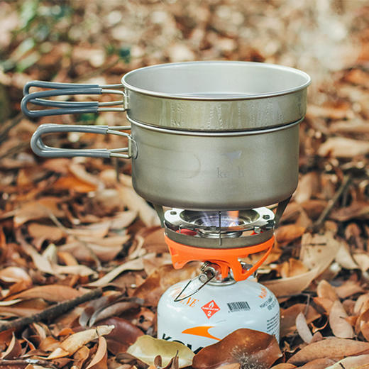 铠斯 纯钛 套锅 便携套锅 可当饭盒 两件套 800ml+1.25L TI6017 商品图1