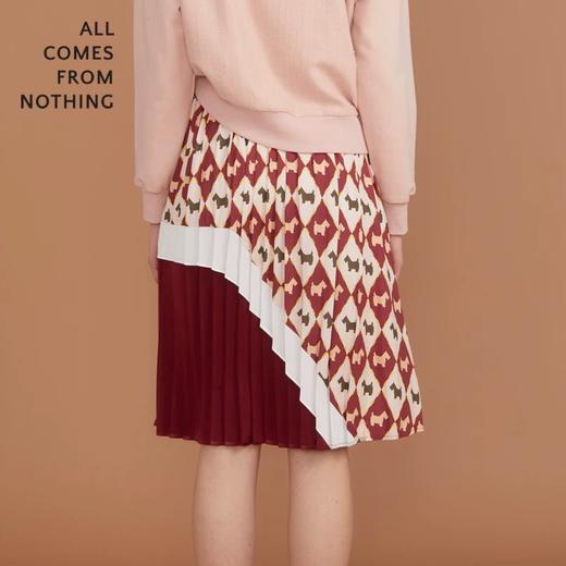 撞色印花压褶半裙 商品图3