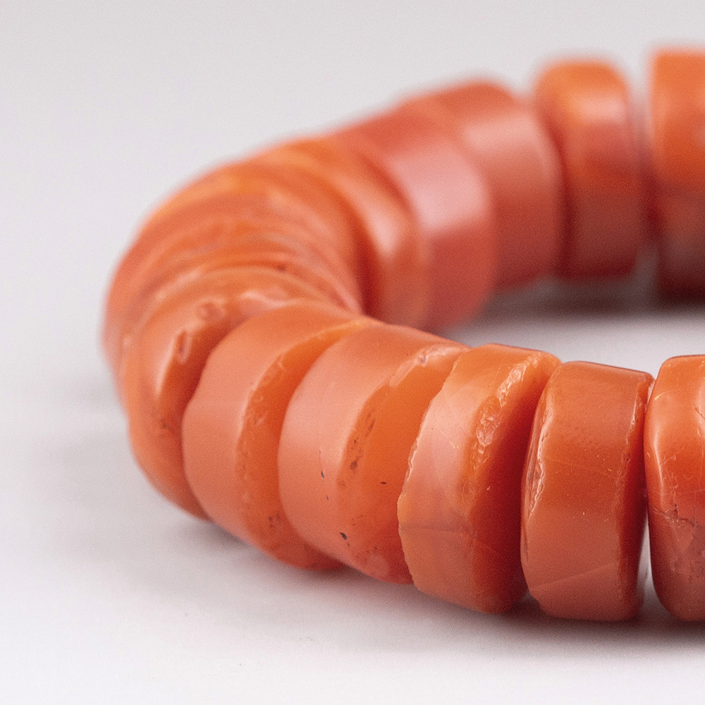 明代南红玛瑙药片珠手串