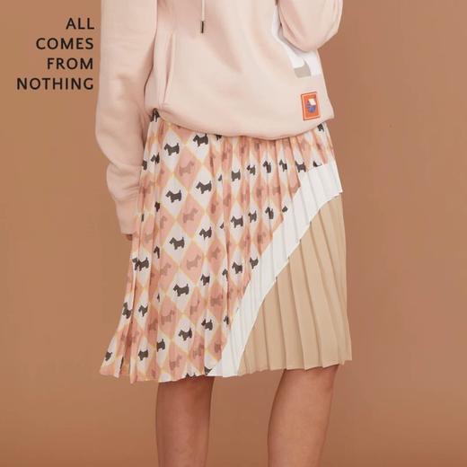 撞色印花压褶半裙 商品图1