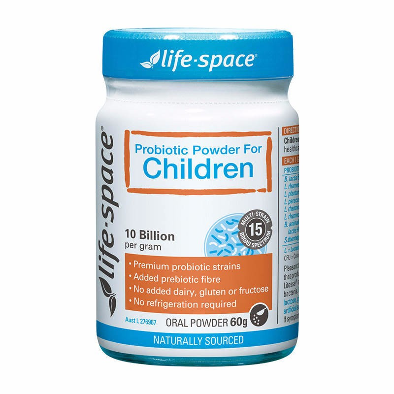LIFE SPACE 儿童益生菌 3-12岁 60G 富含10种活性益生菌,每克益生菌粉包含80亿个活的益生菌!每天1-2克,完善儿童免疫系统,调节肠胃,改善。可混入果汁、牛奶、食物只服用