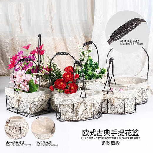 铁艺篮-手提花篮 商品图0