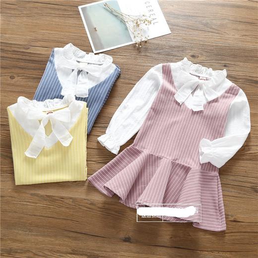 LW110女童衬衫领假两件长袖连衣裙，秋季小公主必搭 商品图0