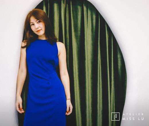 AtelierMissLu / Gloria-皇家蓝立裁修身连身裙 商品图7