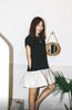 AtelierMissLu / Nicole-黑拼白蓬蓬下摆连身裙 商品缩略图0