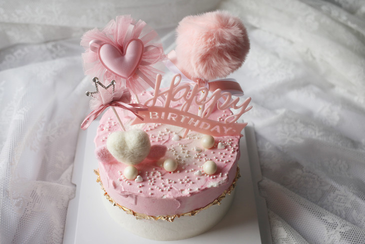 蛋糕系列|粉粉少女心 粉色 女孩,如图款式,新鲜水果,动物性淡奶油