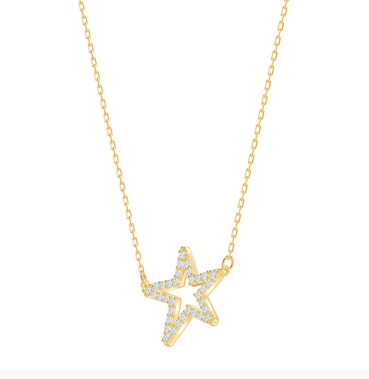 【香港直邮】swarovski 施华洛世奇 女士金色星星吊坠项链 5462757