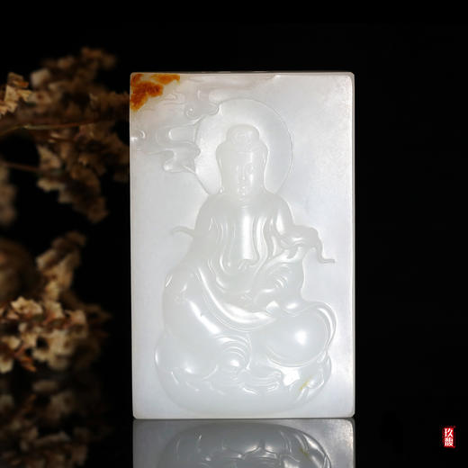 和田玉（羊脂玉）俄料挂件--观音玉牌  113.04g 商品图0