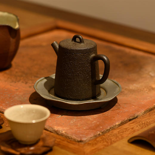明照手作 全手工粗陶正把 小茶壶 两三人容量 cmz01