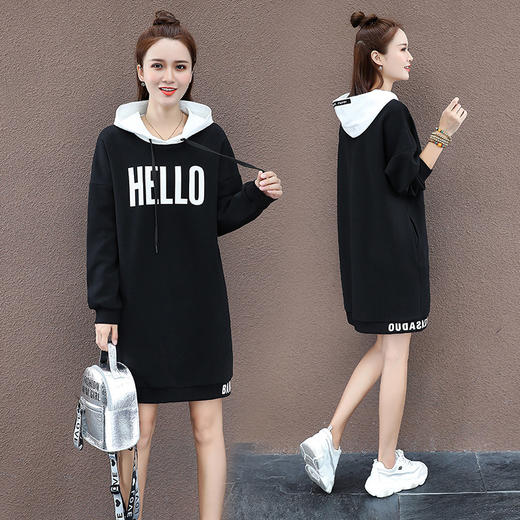 2019秋季新款中长款卫衣女装韩版时尚连帽潮ins宽松上衣 yh513