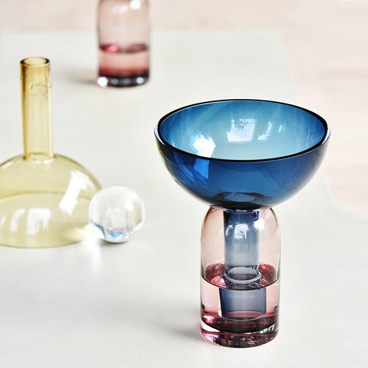 碧轩轻奢几何玻璃花瓶透明摆件餐桌插花瓶北欧客厅装饰品摆设创意拼色 商品图2