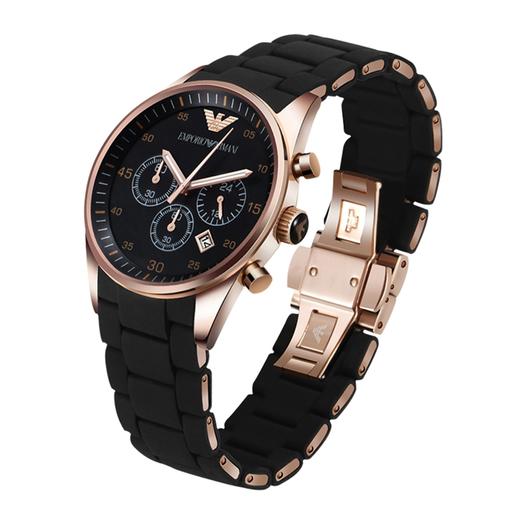 armani 阿玛尼 时尚多功能运动手表 男表 黑色休闲石英 ar5905