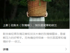 上新 | 花梨木（玫瑰樟）、快乐鼠尾草和依兰