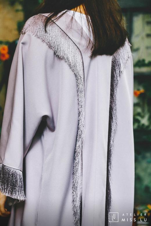 AtelierMissLu / Susy-香芋紫流苏装饰长外套 商品图3