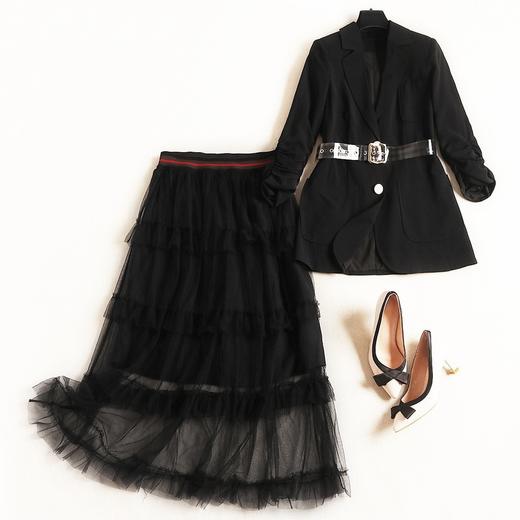 时尚套装女2019秋款小西装外套配腰带半身裙两件套12781 - 衣品时装