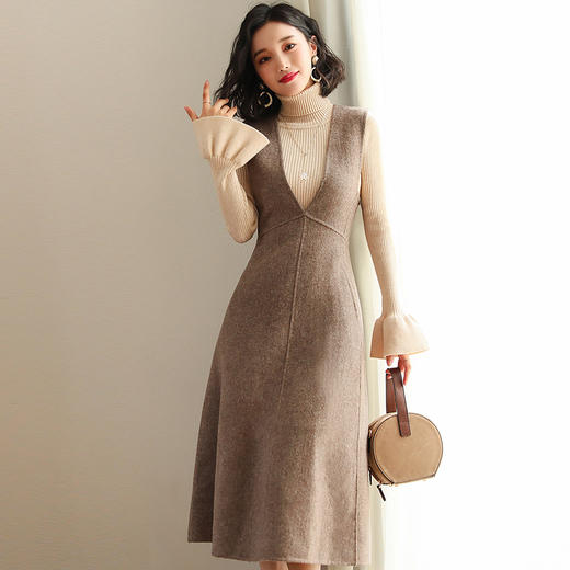 2019秋装新款时尚针织毛衣配背带裙子两件套xm561 - 微薰女装旗舰店