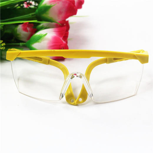 【防护眼镜】防风沙伸缩腿防护眼镜 防尘打磨劳保眼镜 防溅防冲击蓝白护目眼镜 商品图5