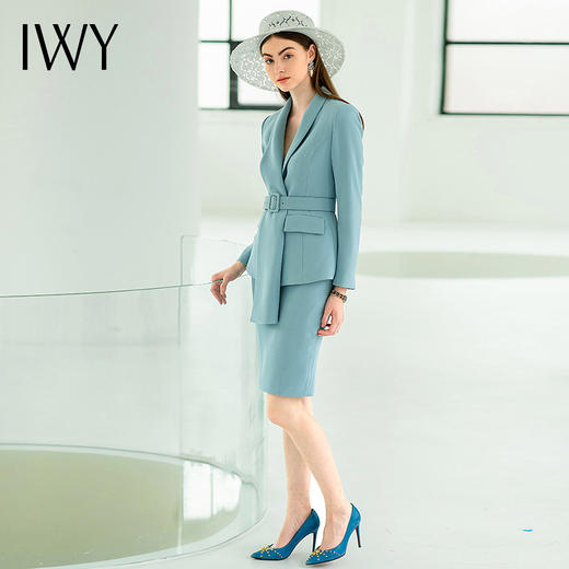 IWY/蓝色西装套裙清新自然优雅休息职业装CS643 商品图1