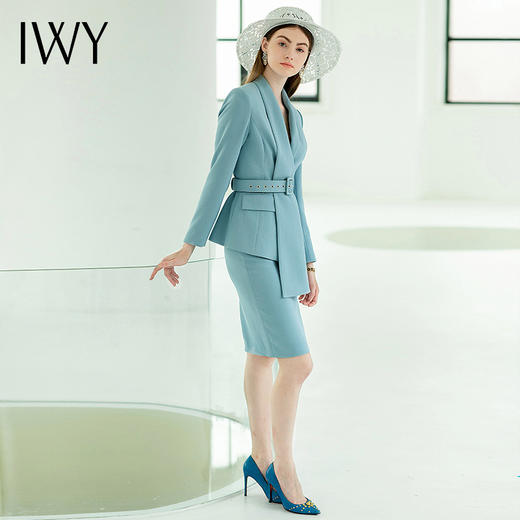 IWY/蓝色西装套裙清新自然优雅休息职业装CS643 商品图2