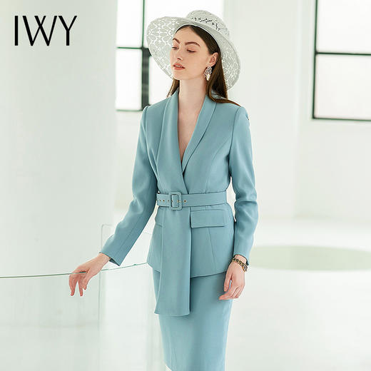 IWY/蓝色西装套裙清新自然优雅休息职业装CS643 商品图8
