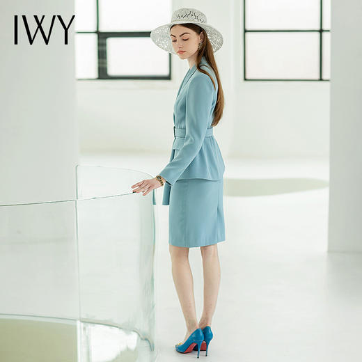 IWY/蓝色西装套裙清新自然优雅休息职业装CS643 商品图3