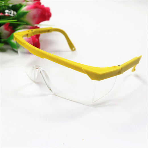 【防护眼镜】防风沙伸缩腿防护眼镜 防尘打磨劳保眼镜 防溅防冲击蓝白护目眼镜 商品图1