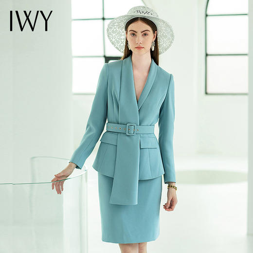 IWY/蓝色西装套裙清新自然优雅休息职业装CS643 商品图4