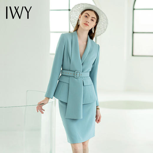 IWY/蓝色西装套裙清新自然优雅休息职业装CS643 商品图5