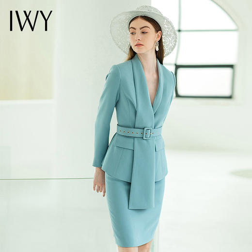 IWY/蓝色西装套裙清新自然优雅休息职业装CS643 商品图6