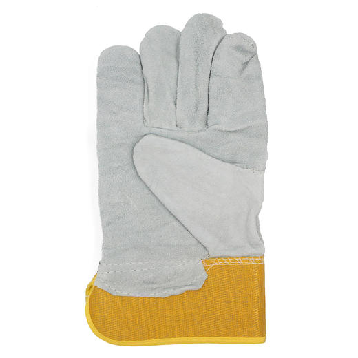 『黄斜全掌皮手套』电焊手套柔软牛皮耐高温焊工烧焊劳保隔热防护手套 商品图4