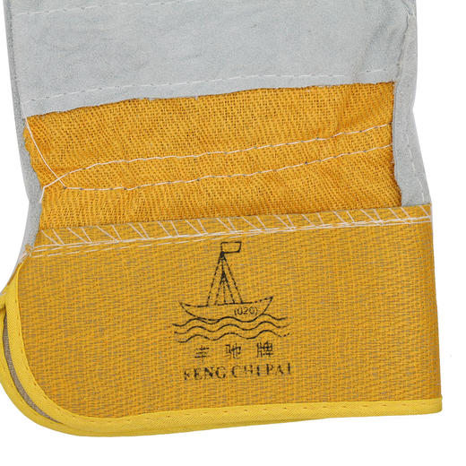 『黄斜全掌皮手套』电焊手套柔软牛皮耐高温焊工烧焊劳保隔热防护手套 商品图5