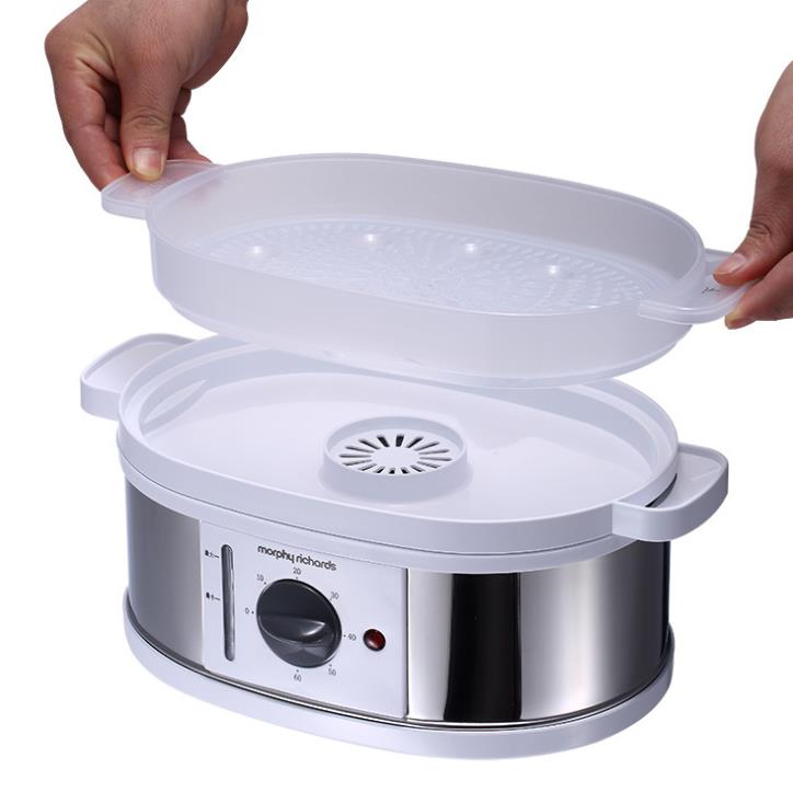 *摩飞mr1148电蒸笼多功能家用电蒸锅三层透明大容量电蒸屉