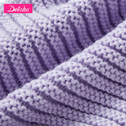 笛莎女童毛线帽2019冬季新款儿童时尚可爱小女孩毛球帽子围巾组合 商品图3