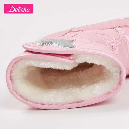 笛莎女童雪地靴20冬季新款中大童简约滑雪中筒靴儿童绒里雪地靴 商品图3