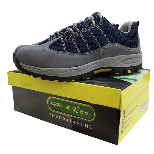 硕达休闲款双钢安全鞋防砸防刺反绒牛皮安全标准 透气舒适防砸劳保鞋 商品图7