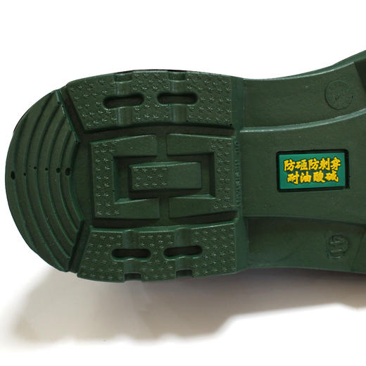 绿底双钢劳保鞋 安全鞋防砸防刺牛皮安全标准 透气舒适防砸劳保鞋 商品图6