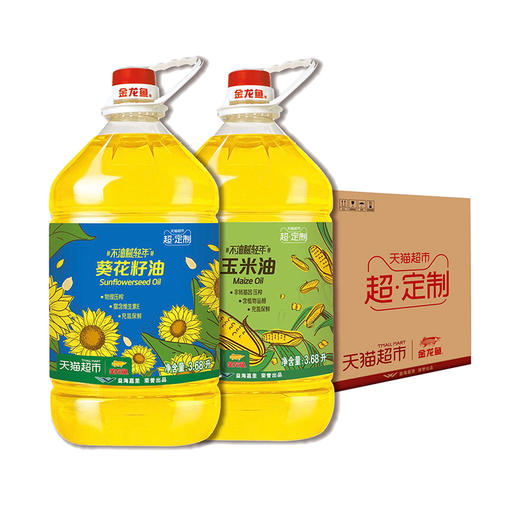 金龙鱼健康100玉米油3.68L+葵花油3.68L 商品图0