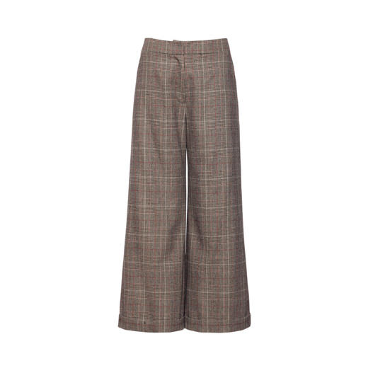 EITIE爱特爱女装秋新品时尚减龄格纹英伦风显瘦阔腿裤长裤5805517 商品图3