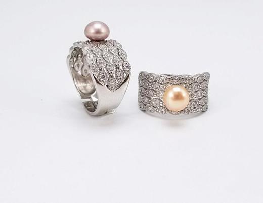 【首饰】*时尚淡水珍珠戒指S925纯银开口指环 商品图1