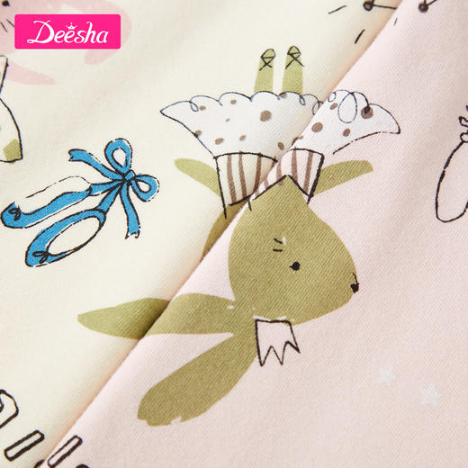 笛莎童装女童内衣套装2019冬季新款女宝宝涂鸦风印花中厚内衣套装 商品图3