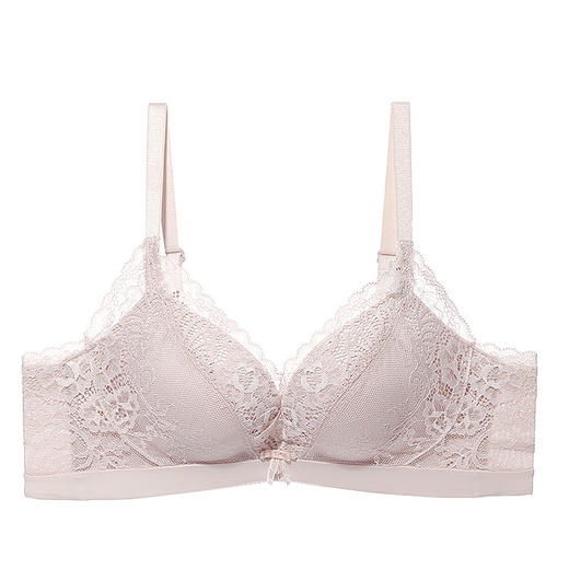 润微内衣女无钢圈小胸聚拢舒适透气性感蕾丝收副乳夏季薄款文胸罩