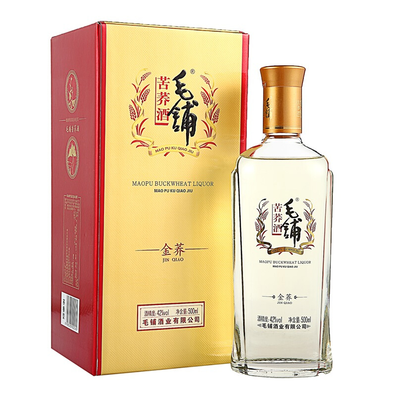 毛铺苦荞酒 金荞 荞香型白酒42度 500ml